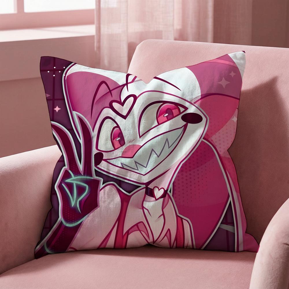 H-Helluva Boss CARTOON Cushion Cover Multi-Scene Pillow Cover for Home & Car - Reversible, Soft & Durable for Daily Use