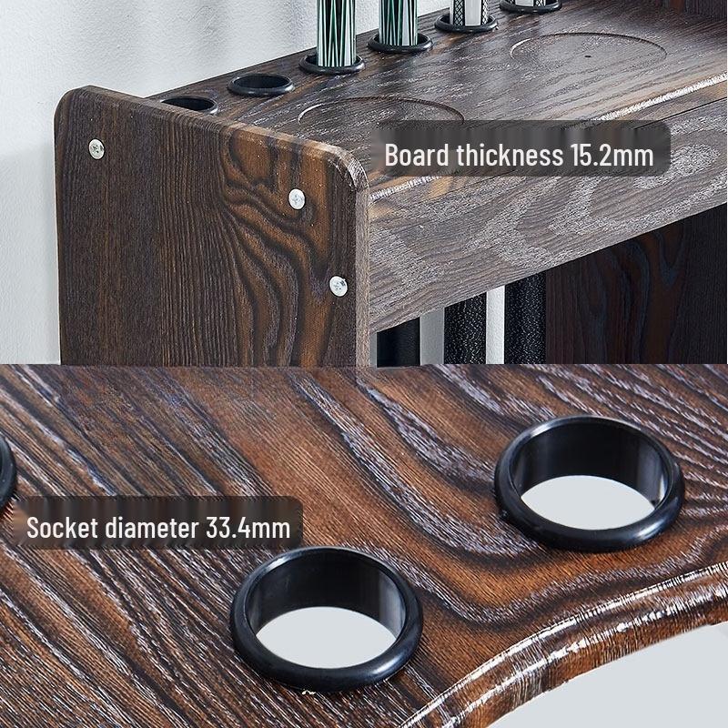 Wood Grain 8-Hole Vertical Billiard Cue Rack