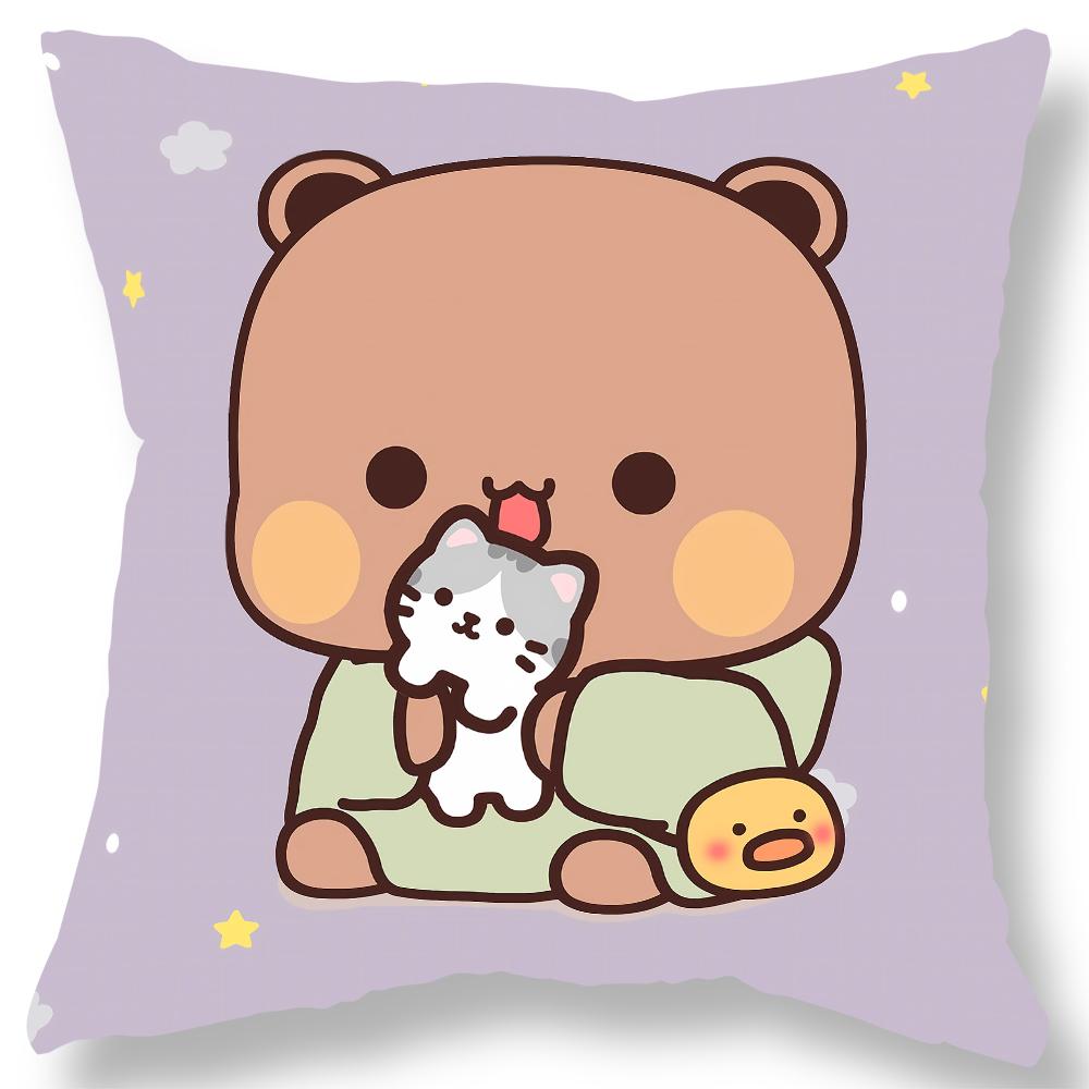 Față de pernă cu imprimeu ursuleț drăguț Cadou Kawaii Desen animat Animație Decorare Cameră de Zi Canapea Dormitor Acasă