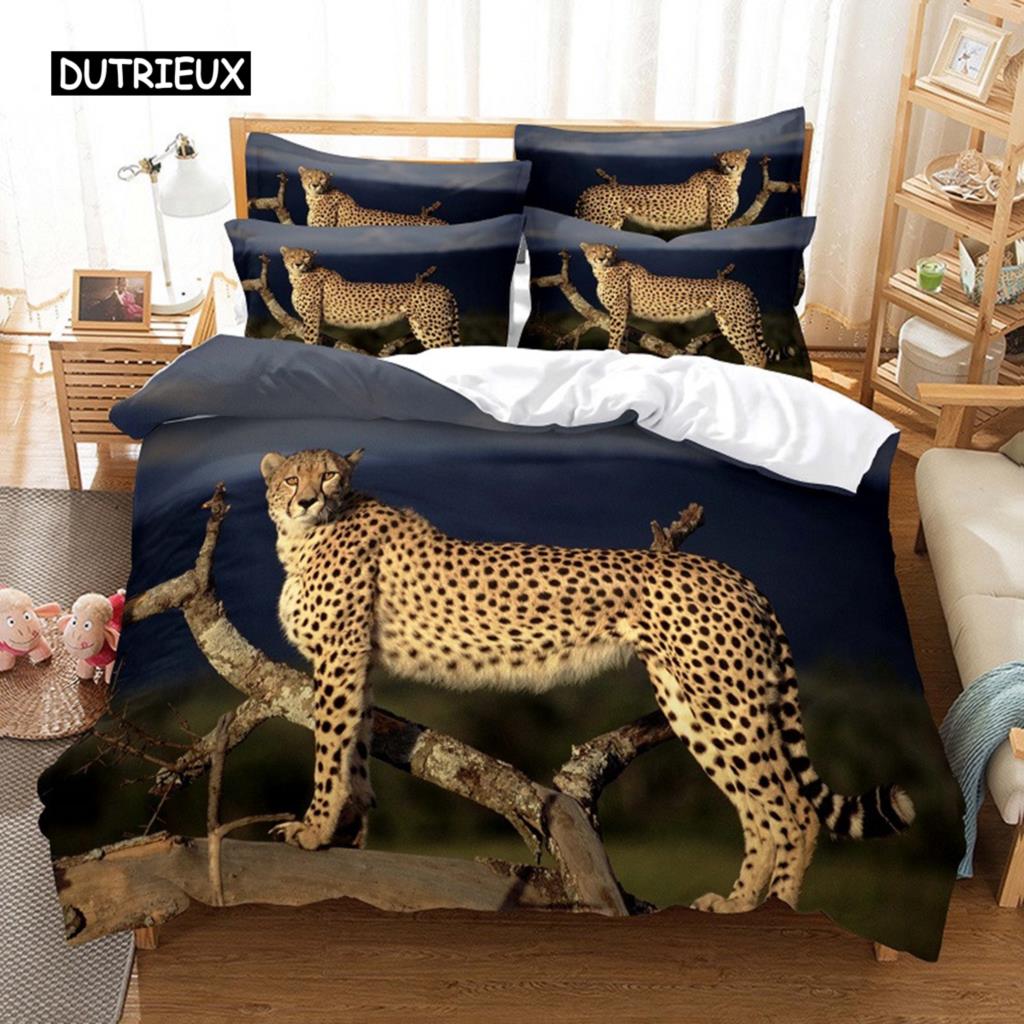 Agile Leopard Bedding Set Duvet Cover Set 3d Bedding Digital Printing Bed Linen Queen Size Bedding Set Fashion Design