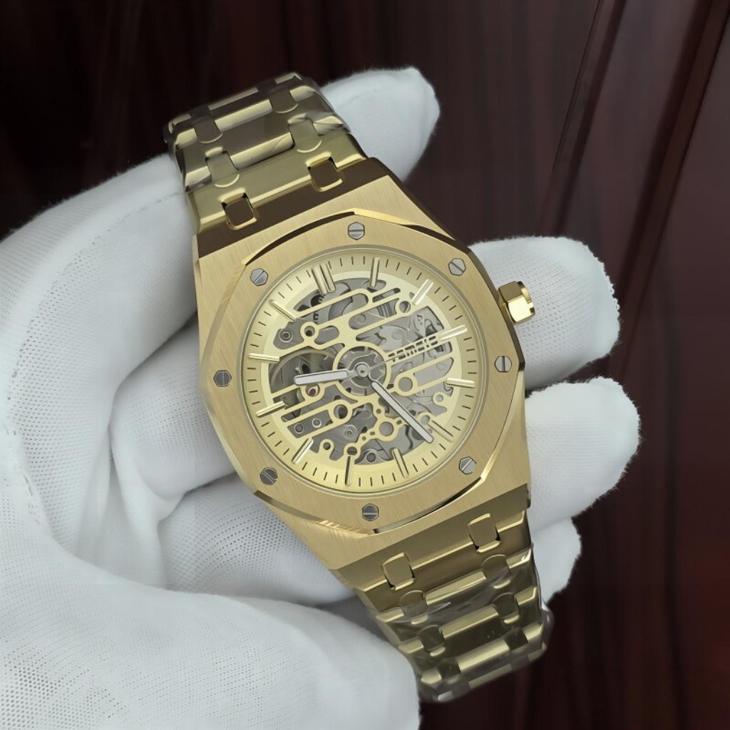 Temeisi Mechanical Watch, Men'S Steel Belt Hollow Luminous Automatic Mechanical Watch Men'S Watch
