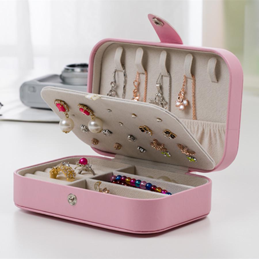 Portable S/M/L Size Jewelry Box Multi-Functional PU Jewelry Case for Rings Earrings Necklaces Accessories Travel Jewelry Box