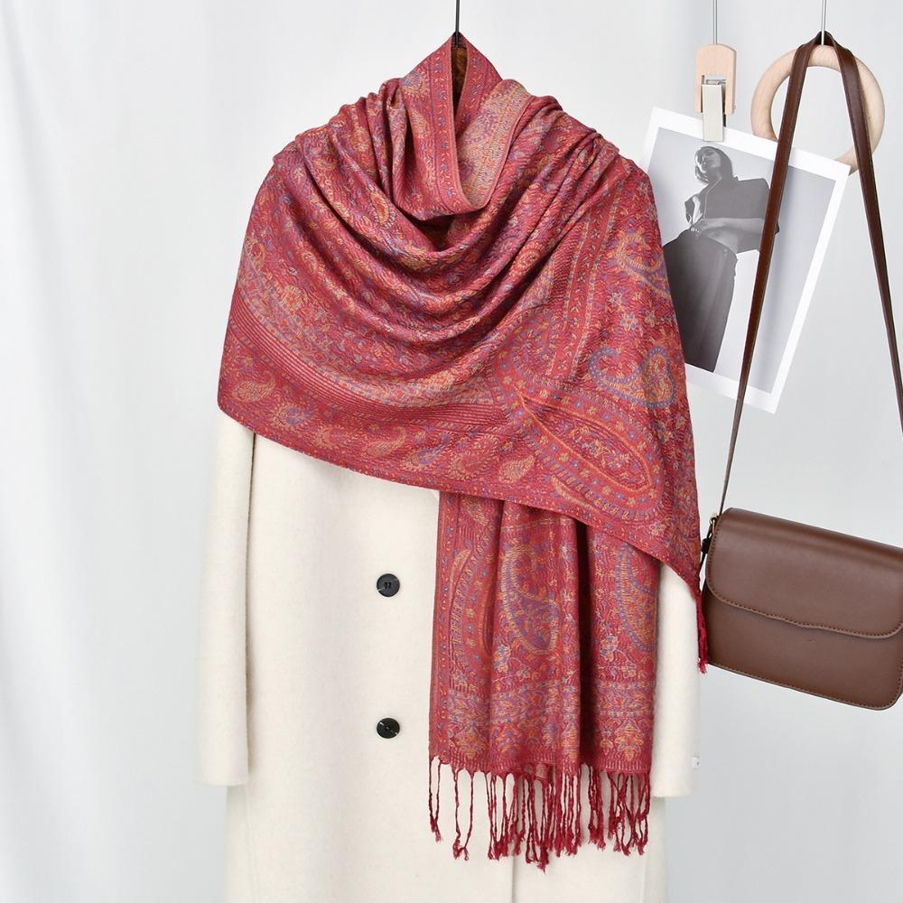 Long Ethnic Style Scarf Printed Cashew Headscarf Luxury Islamic Turban Women