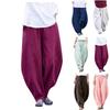 Γυναικεία Μόδα Casual Παντελόνι Μονόχρωμο Casual Βαμβακερό Λινό Ραφτό Παντελόνι Διαλογισμού Ζεν Με Τσέπες