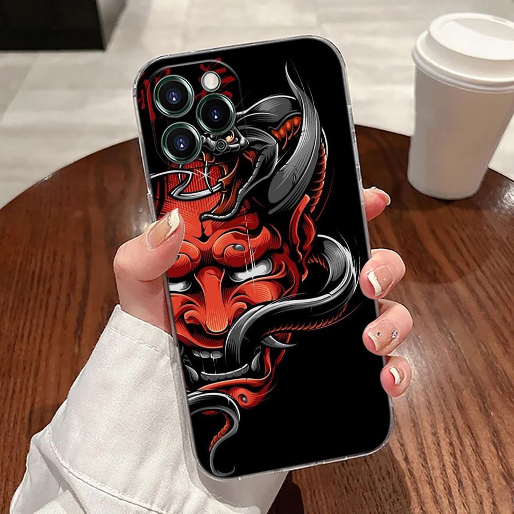 Japanese Art Samurai Ninja Transparent Case For Apple iPhone 18 17 16 15 14 13 12 11 Pro Max Plus 16E 17Air 17Pro Phone Cover Funda
