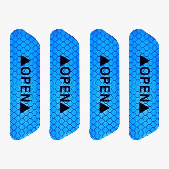4Pcs OPEN Car Vehicle Door Reflective Safety Mark Warning Decals Sticker Decor