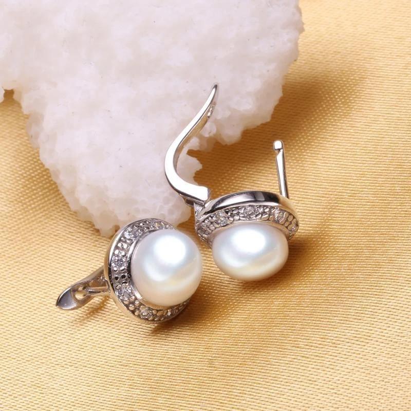 Frischer Stil Weiß/Rosa Simulierter Perlenohrring für Mädchen Eingelegter Weißer Zirkonia Mode Vielseitiger Damenschmuck Dropshipping