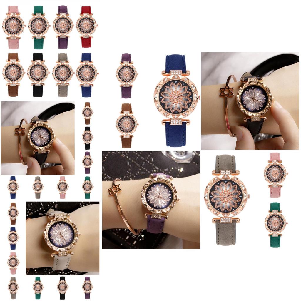 Wholesale Women's Watch With Diamond-set Dial Casual Matte Leather Strap Quartz Movement Redefine Your Style!
