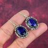 Blaue Saphir Ohrringe, handgefertigte Edelstein Ohrringe, 925 Sterling Silber Ohrringe Antik Schmuck, Für Verlobungsgeschenk