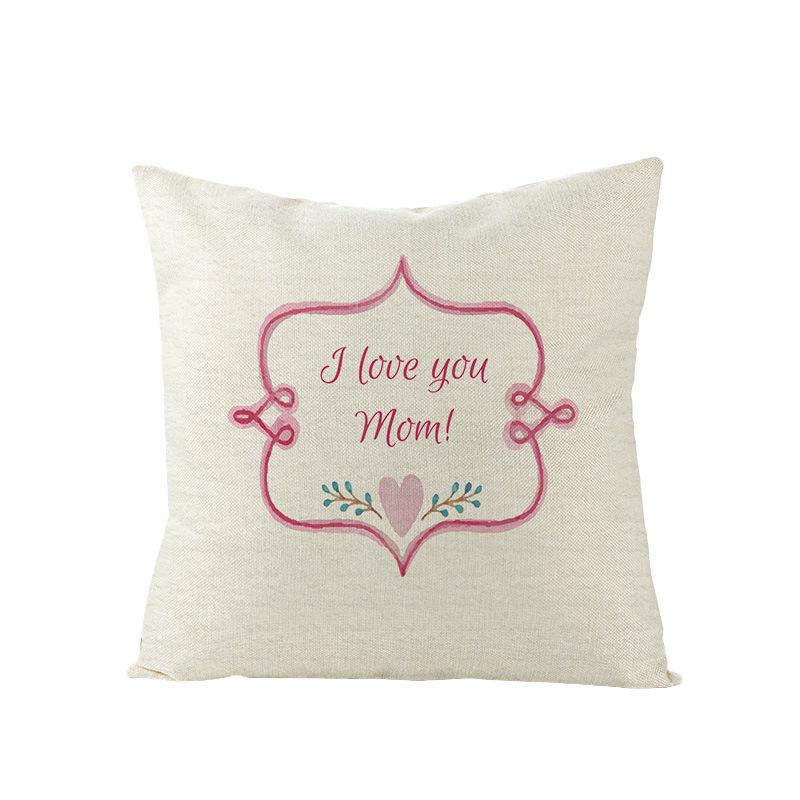 Mother's Day Gift a Loving Smile Digital Printing Short Plush Pillow Covers for Car Sofa Office Cushion Cover Home Goods 60x60cm