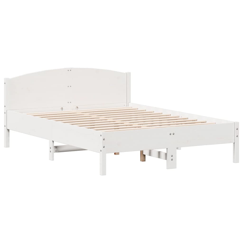 Solid Wood Bed Without Mattress White 120x190 Cm Pine Wood