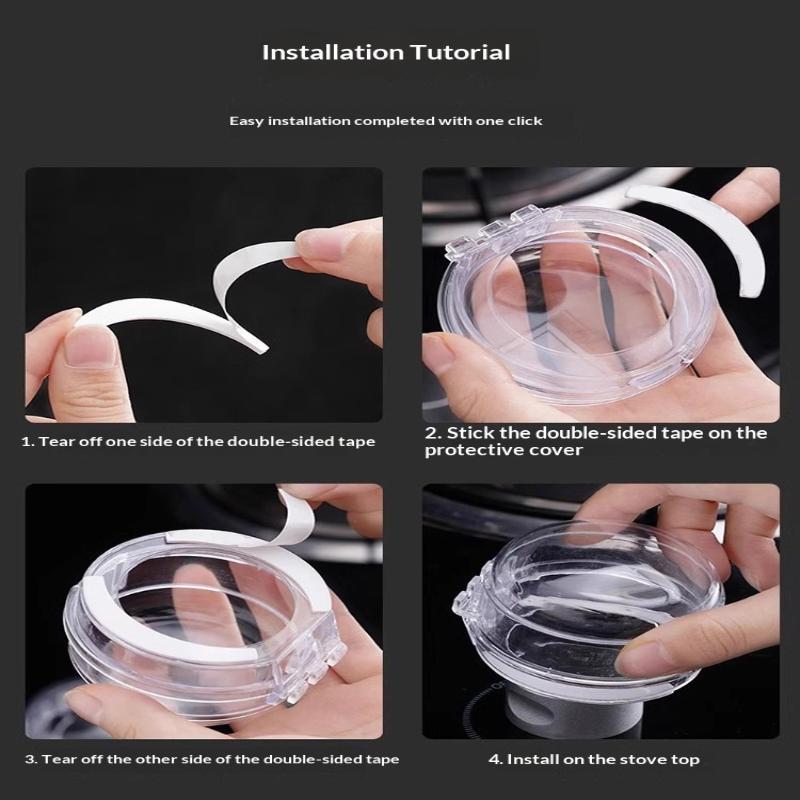 2/4Pcs Stove Knob Protector Transparent Stove Knob Covers Heat Resistant Baby Proof Oven Lock Universal Gas Stove Safety Guard