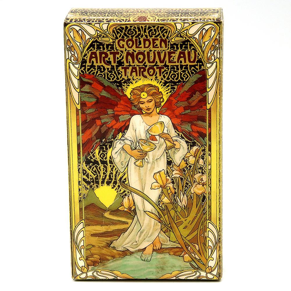 Golden Art Nouveau Tarot Card Deck With Puzzles For Emotions And Thought Development