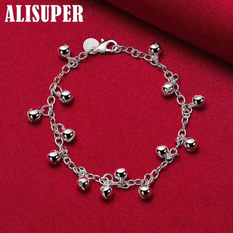 925 Sterling Zilveren Bellen Kraal Armband Sieraden