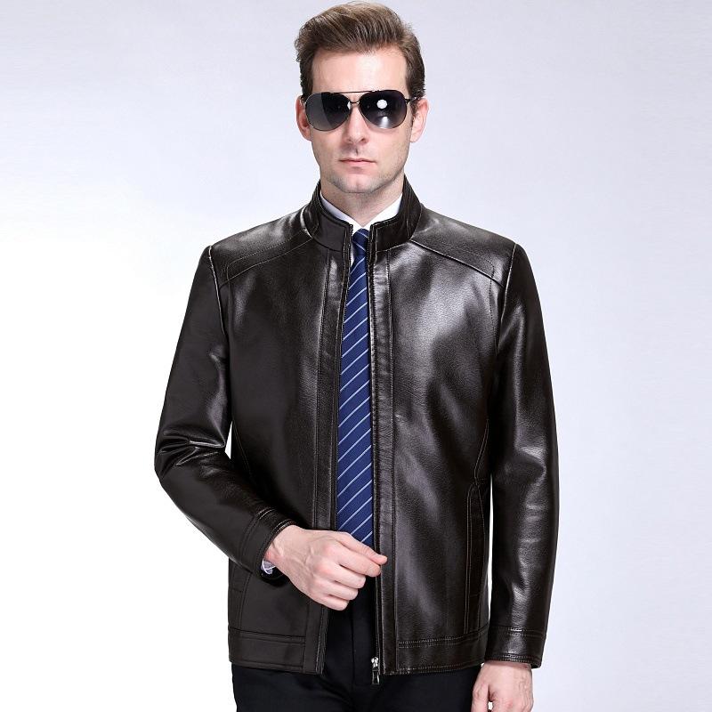 Autumn and winter genuine leather jackets for men, velvet warm sheepskin jackets for men, casual leather jackets for men