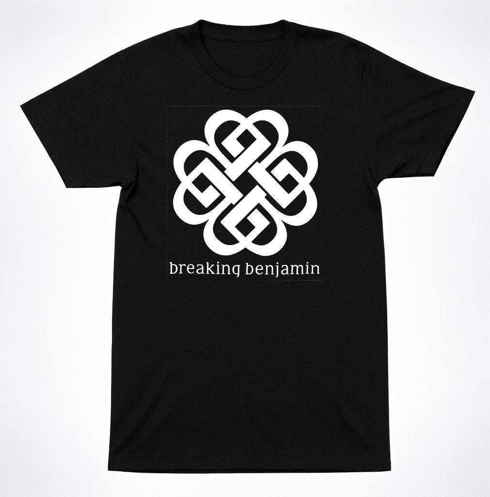 Breaking Benjamin Old Celtic Knot Logo T Shirt Alternative Rock Band Tee Black