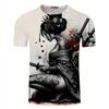 Japanese Geisha 3D Printing Men's Lightweight Breathable T-shirt Street Trend Fashion Wear Casual Sports Top Moisture Wicking