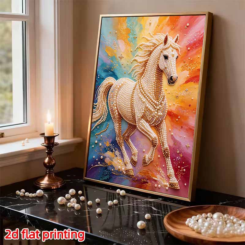 Majestic Horse Pearl Painting 5D DIY Rhinestone Embroidery Handmade Art Decor Creative Gift for Home Interior Decoration