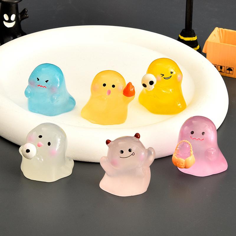 Luminous Ghost Spirits Micro Landscape Figure Ornament Outdoor Glowing Miniature Statue Potted Mini Garden Accessories