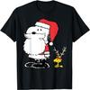 Peanuts Holiday Snoopy Woodstock Antlers Santa Short Sleeve T-Shirt