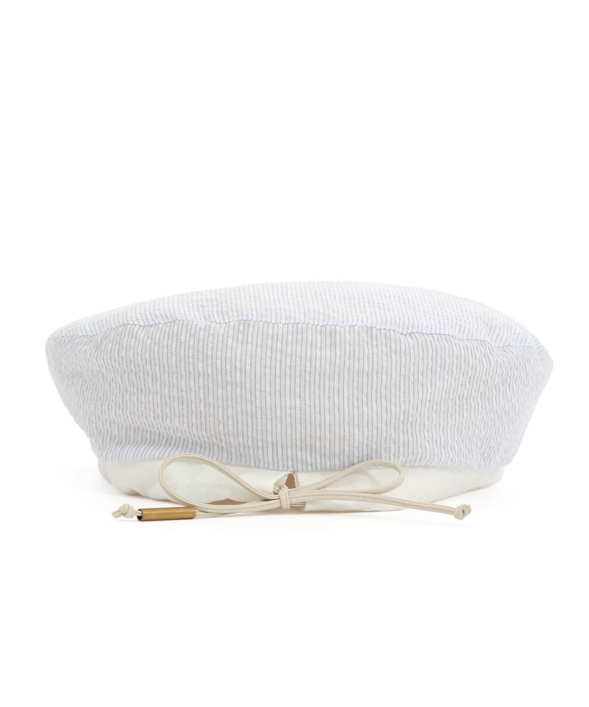 Eondeokeonteulolseutyudio Cotton Seersucker Adjustable Strap Summer Beret Plate Beret / Strap / Line Seersucker / Sky