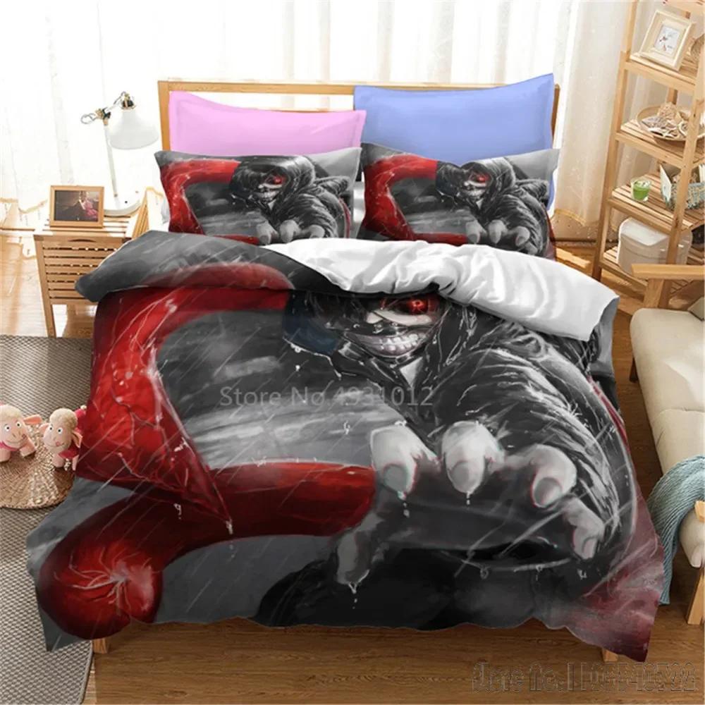 Admire 3D Tokyo Ghoul Cartoon Duvet Cover Set HD Comforter Cover for Kids Bedding Sets Bedclothes Bedroom Decor