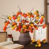 New Chinese-style Simulated Fa Cai Fruit Small Pumpkin Branch, Spring Festival Holiday Home Decoration Fake Flower Ornament Simulated Pumpkin Branch