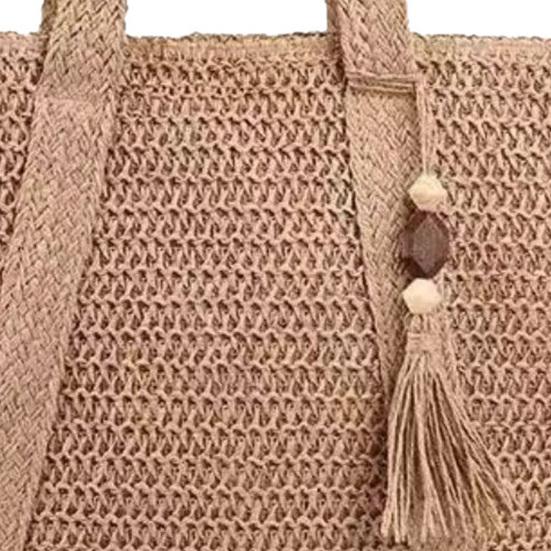 Woven Shoulder Bag Large Commuter Shoulder Bag Capacity Tote Bag Summer Beach Tote