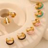 Multi Layer Smooth C Shape Earrings For Women Stainless Steel Gold Plated Waterproof  Women's Stud Earring Ear Cuffs