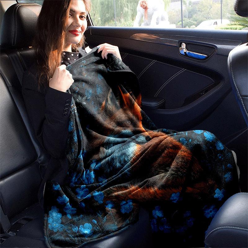 1pc Fox Printing Lightweight Flannel Blanket, Comfortable and Warm Blanket, for Camping Sofa Bed and Couch Office, Suitable for Gift Blankets