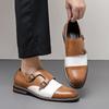 Retro Men Loafers Casual Comfortable Buckle Leather Shoes British Business Office Dress Shoes Size 38-48 Men Shoes