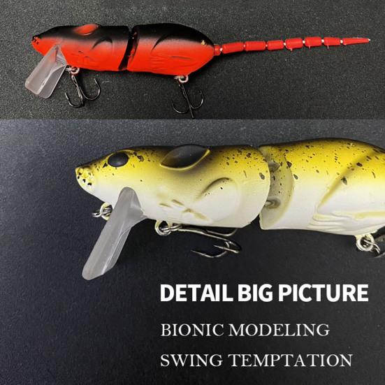 7Pcs 8CM/15.3G Mouse Lure with Rat Hard Long Casting Bionic Hook 2-Sections Artificial Bait Freshwater