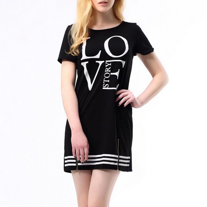 Elegantes Sport-Damen-Langarm-T-Shirt mit Letter-Love-Print, Freizeit-Einteiler, Reißverschluss