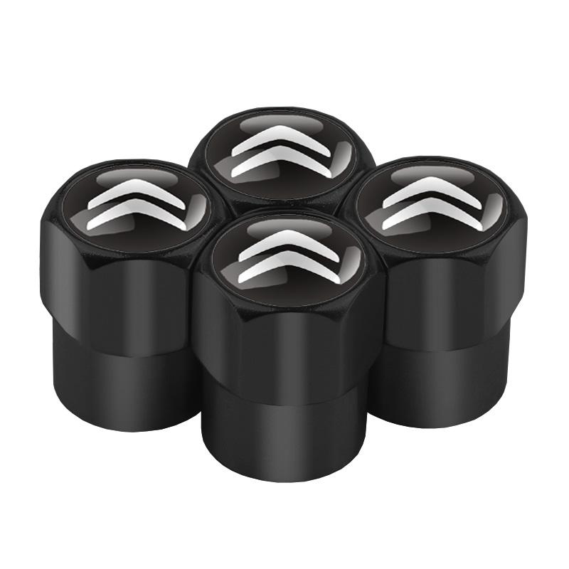 3D Metallbilmärke Hjul Däckventilhattar Stamkåpa För Citroen C4 C3 C5 C1 C2 Berlingo Celysee Cactus Picasso Saxo Aircross