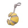 Handstitched Patchwork Croissant Key Holder Vintage Style Leather Decoration Keychain Ornament For Everyday Use