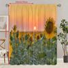 2PCS- Floral Sunflower - Printed Curtain - Polyester Material - Suitable for Bedrooms, Living Rooms, Study Rooms, Private Spaces
