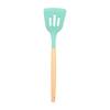 Non-Stick Silicone Slotted Spatula Turner Heat Resistant Cooking Shovel Scoop Skimmer Turner with Wooden Handle Pancakes Spatula
