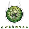 Yousheng Halloween Acrylic Puzzle Decor, 2D Ghost Pumpkin Skeleton Hanging Sign, Faux Stained Glass Spooky Puzzle for Party Home Decor, Stress Relief