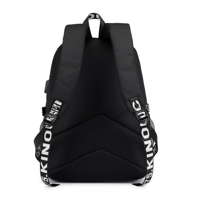 Mochila escolar de grande capacidade com alça de ombro; conjunto de estojo de lápis de três peças para estudante