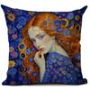 Gustav Klimt Kunst Thema Decoratieve Kussenhoes Klassieke Retro Stijl Mooie Vrouwen Print Vierkant Duurzaam Linnen Sierkussenhoes