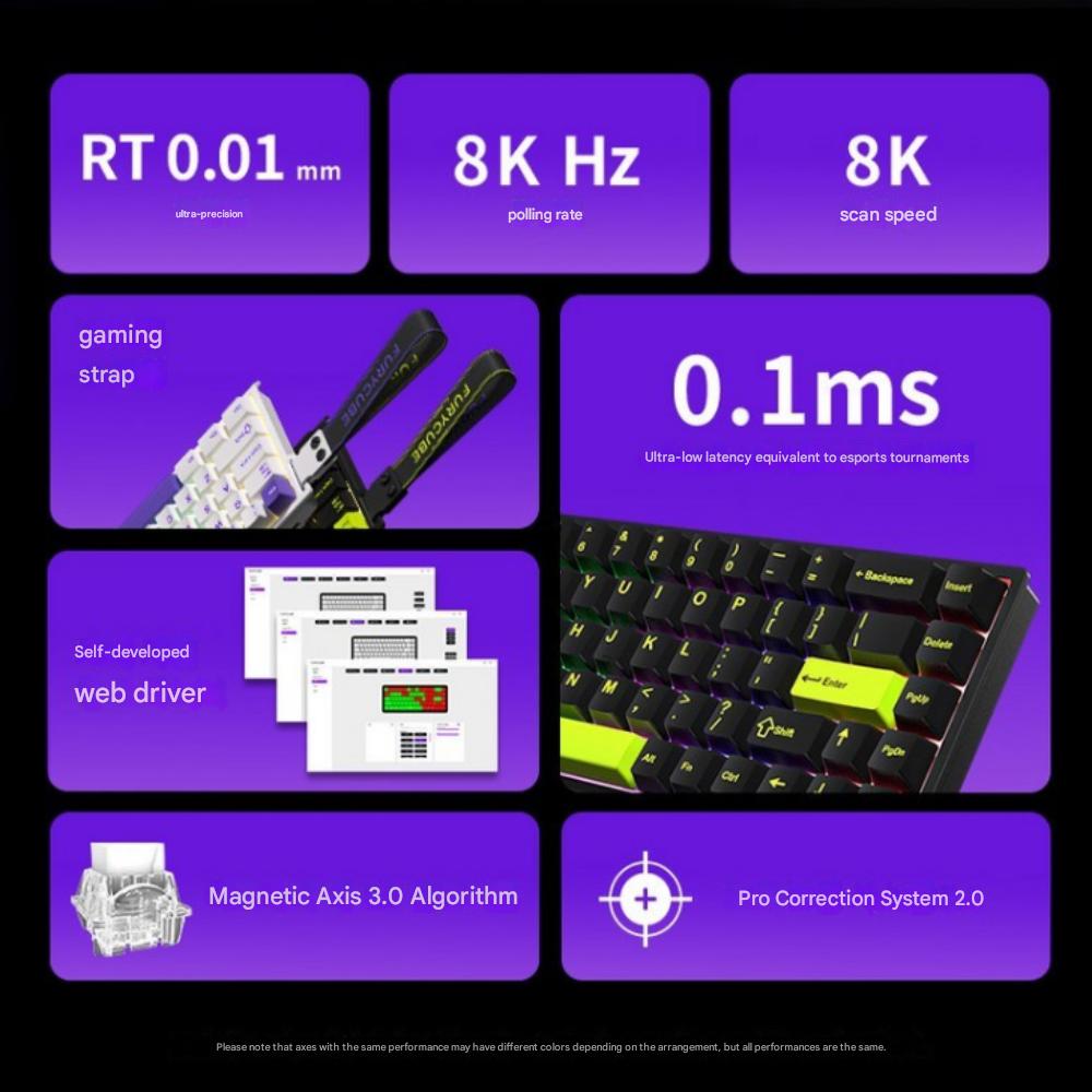 FURYCUBE M68HE 8k Rapid Trigger Magnetic Axis Gaming Keyboard ACE 68 Mechanical Wooting E-sports