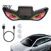 Easy Install Window Atmosphere Light Solar Demon Eyes Car LED Light, USB Wireless Animated Eye Warning Lights for Windshield Cool Truck Interior