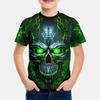 Boys Clothes Horror Skull 3D Print Graphic T Shirts Outdoor Fun Children's Clothing Summer Casual Short Sleeves Children's T-Shirt