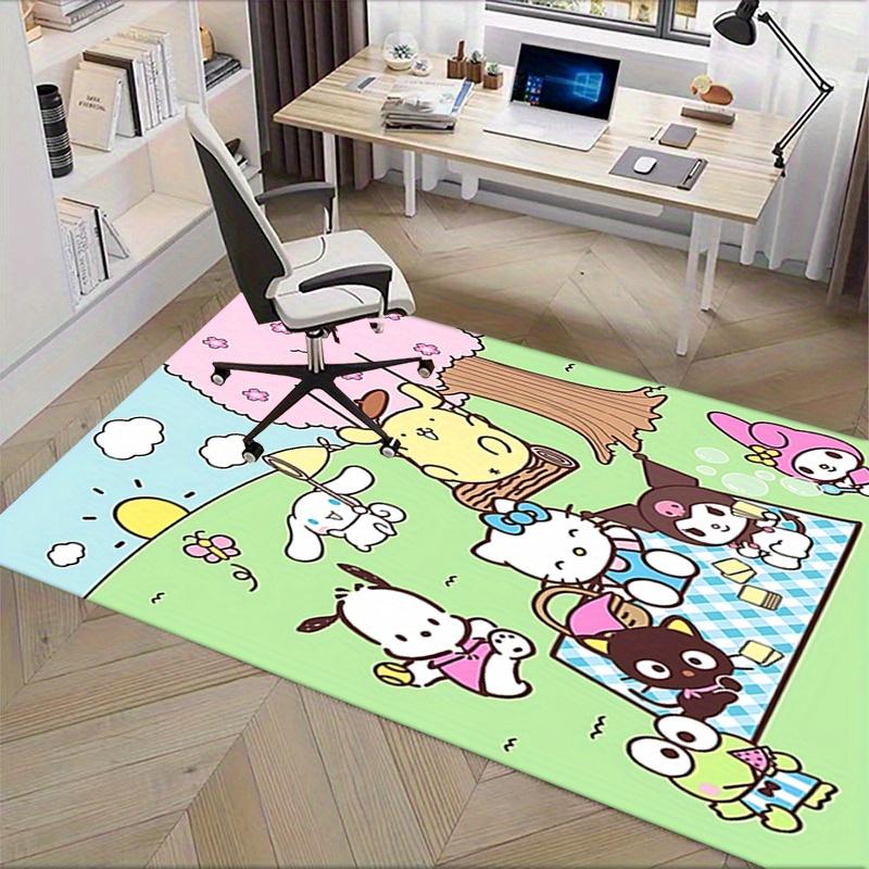 Office Rug Hello Kitty, Picnic Anti-Slip Rug, Machine Washable for Living Room, Bedroom, Office, Multiple Sizes, Bedroom Mat, Decorative Mat, Durable