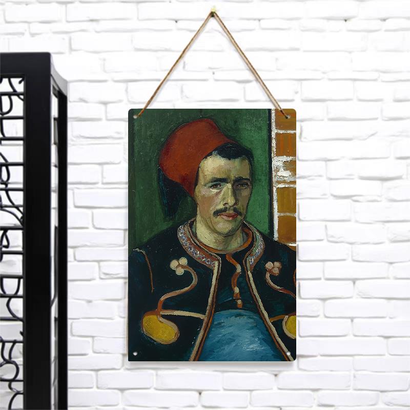 Van Gogh Style Portrait Iron Painting Retro Art Home Decor Wall Hanging for Living Room