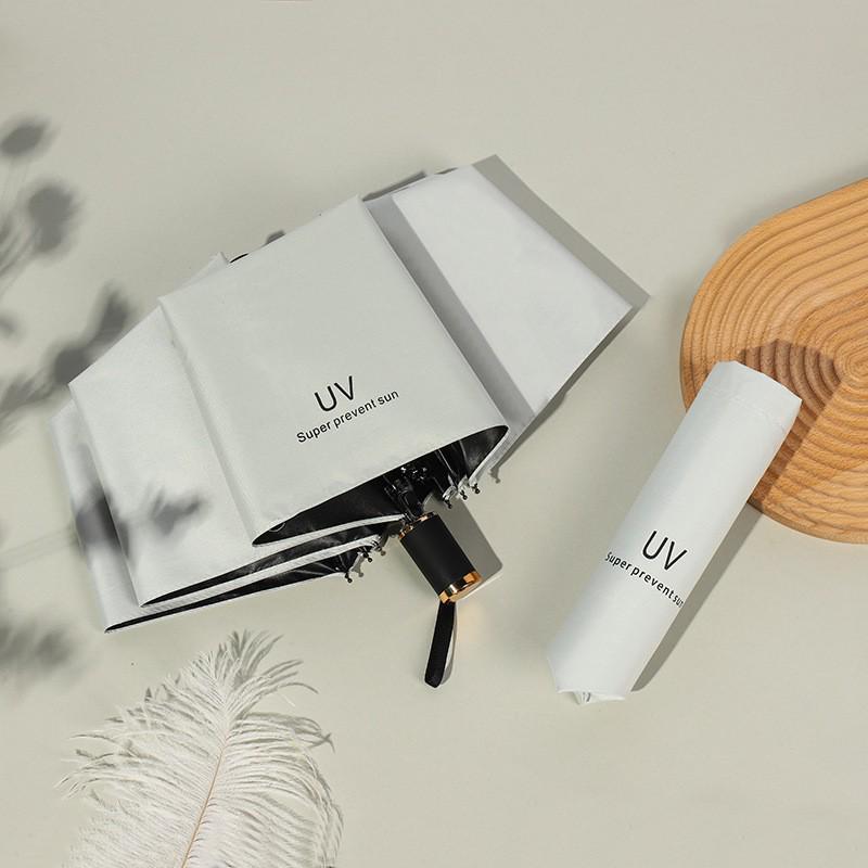 Schwarzer, faltbarer Sonnenschirm mit UV-Schutz – UV-Schutz für Damen mit individuellem Logo