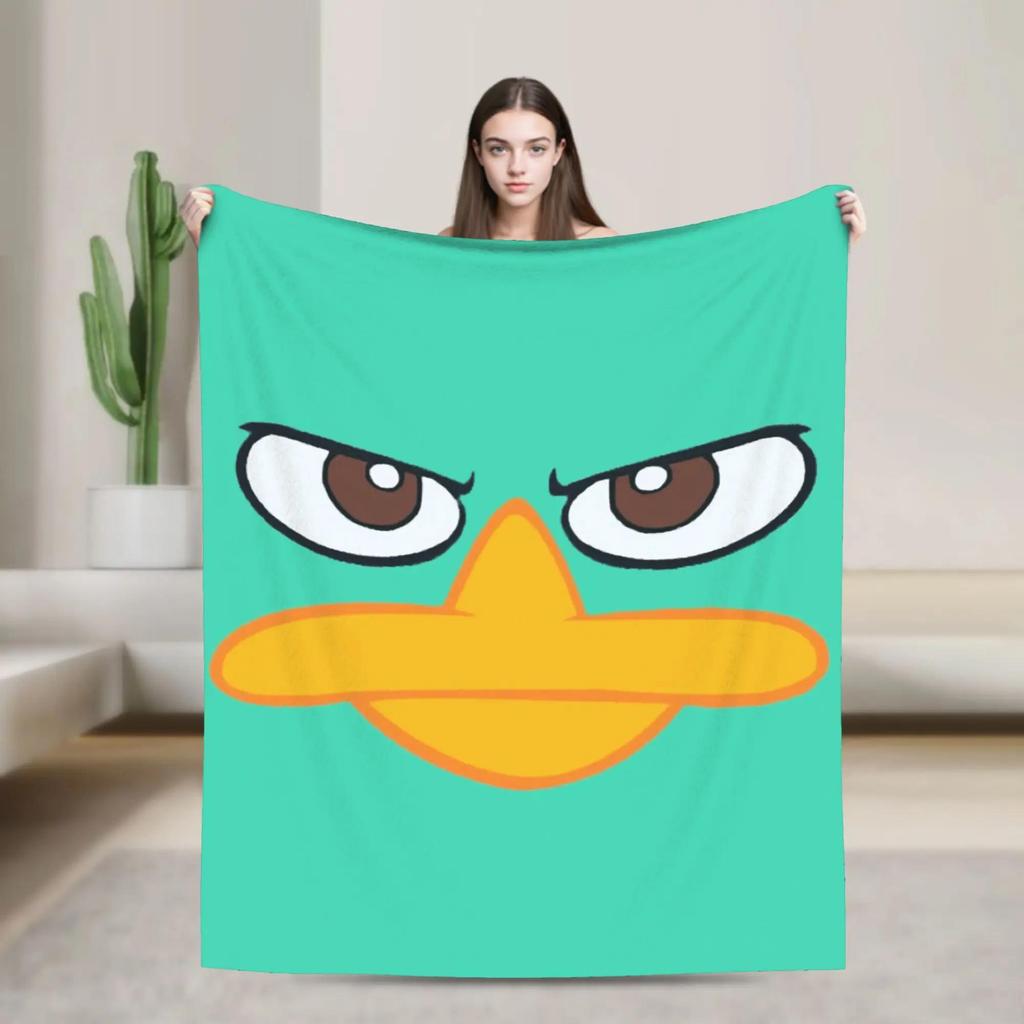 Perry the Platypus Halloween Blanket Soft Winter Bedding Throw for Student Room Sofa Bed Cover Fashionable Durable Bedspread