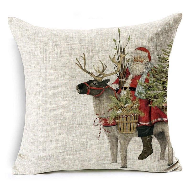 Luxuriöser 18" Frohe Weihnachten Kissenbezug Baumwolle Leinen Kissenbezug für Heimdeko