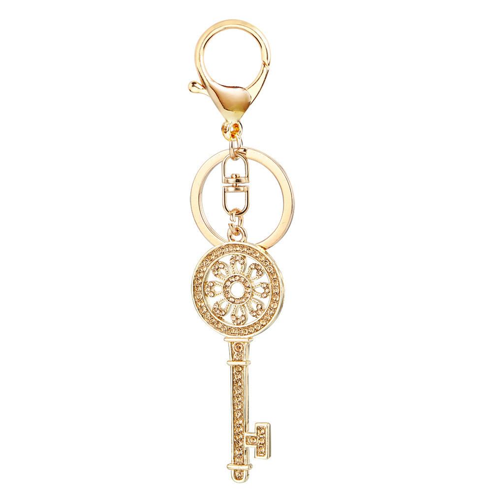 Elegant Rhinestone Keychain For Couples Creative Key Holder Beautiful Metal Pendant