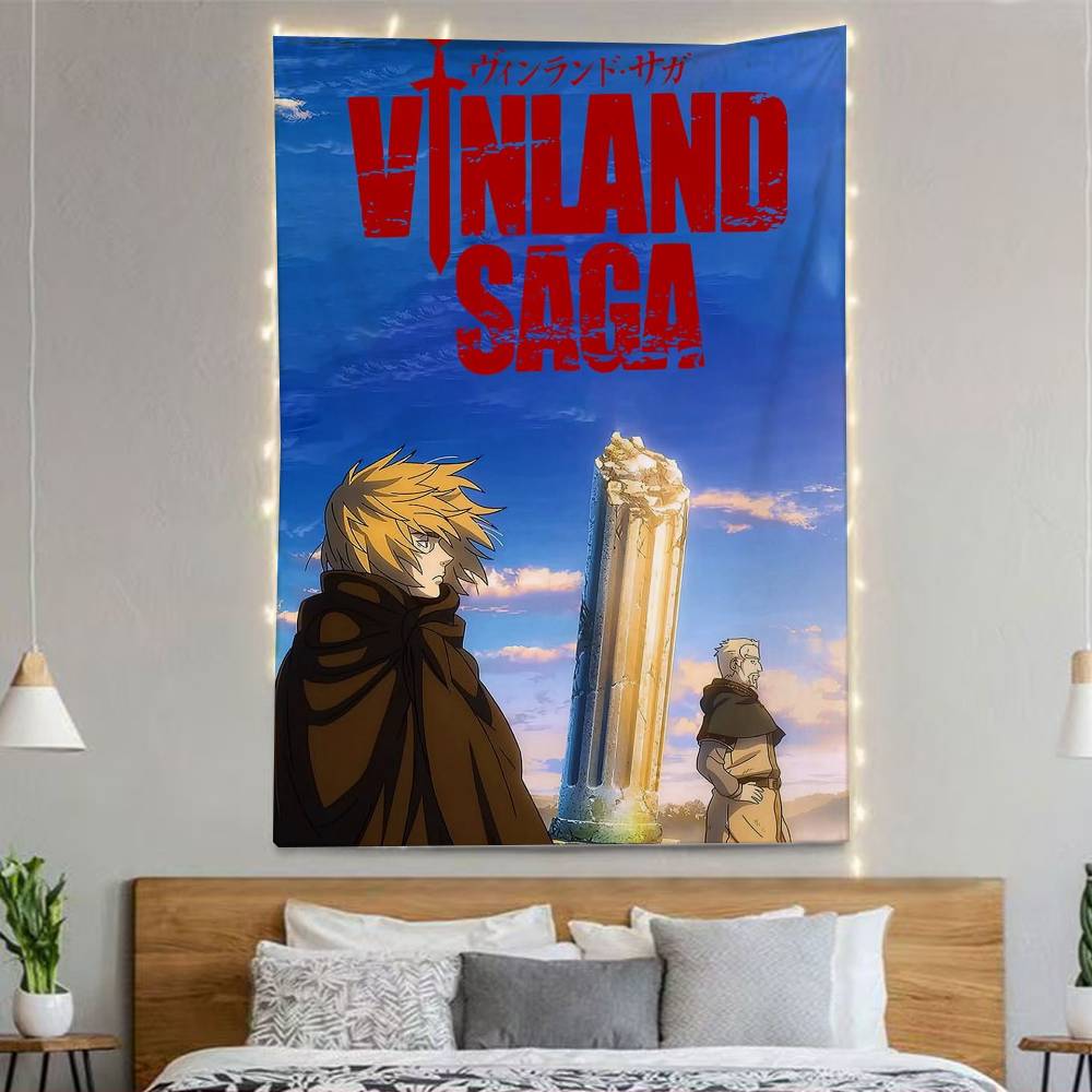 Hot Anime 2026 Vvinland Sagas Flags Wall Hanging Background Art Banner For Bedroom Home Outdoor Decor